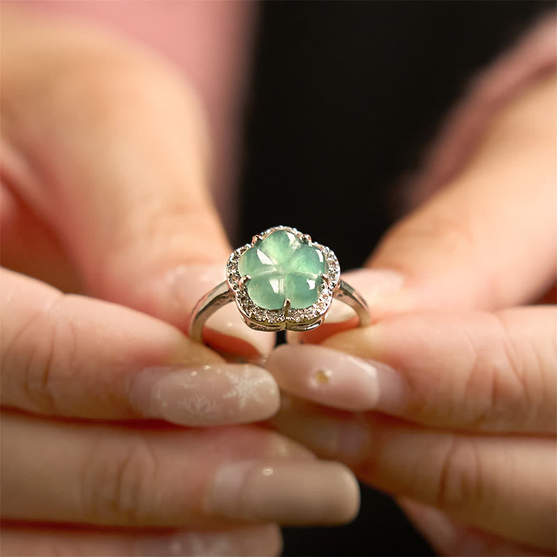 KarmaRipple's Jade Alloy Flower Ring p4