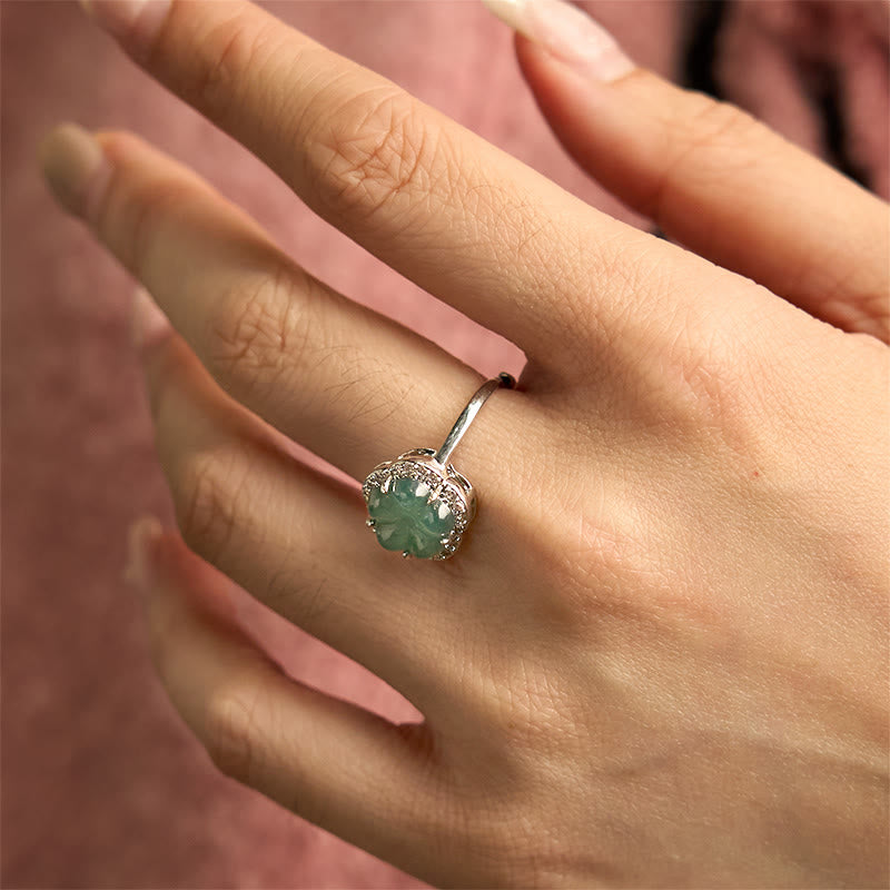 KarmaRipple's Jade Alloy Flower Ring p6