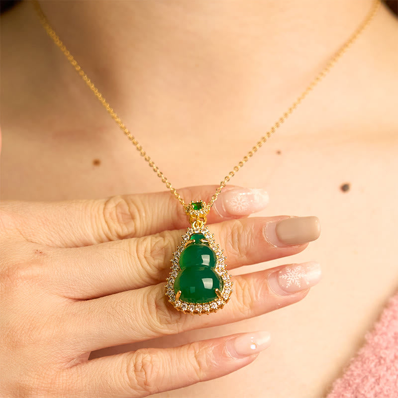 KarmaRipple's Green Chalcedony Gourd Necklace p6