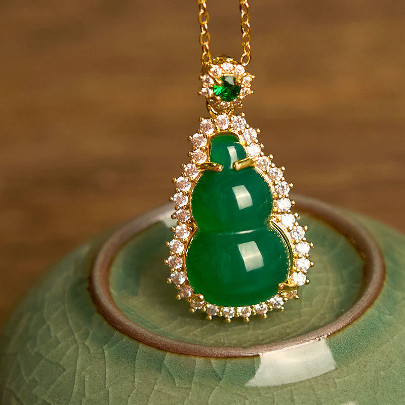 KarmaRipple's Green Chalcedony Gourd Necklace p9