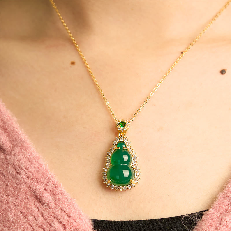 KarmaRipple's Green Chalcedony Gourd Necklace p5