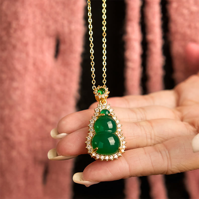 KarmaRipple's Green Chalcedony Gourd Necklace p7