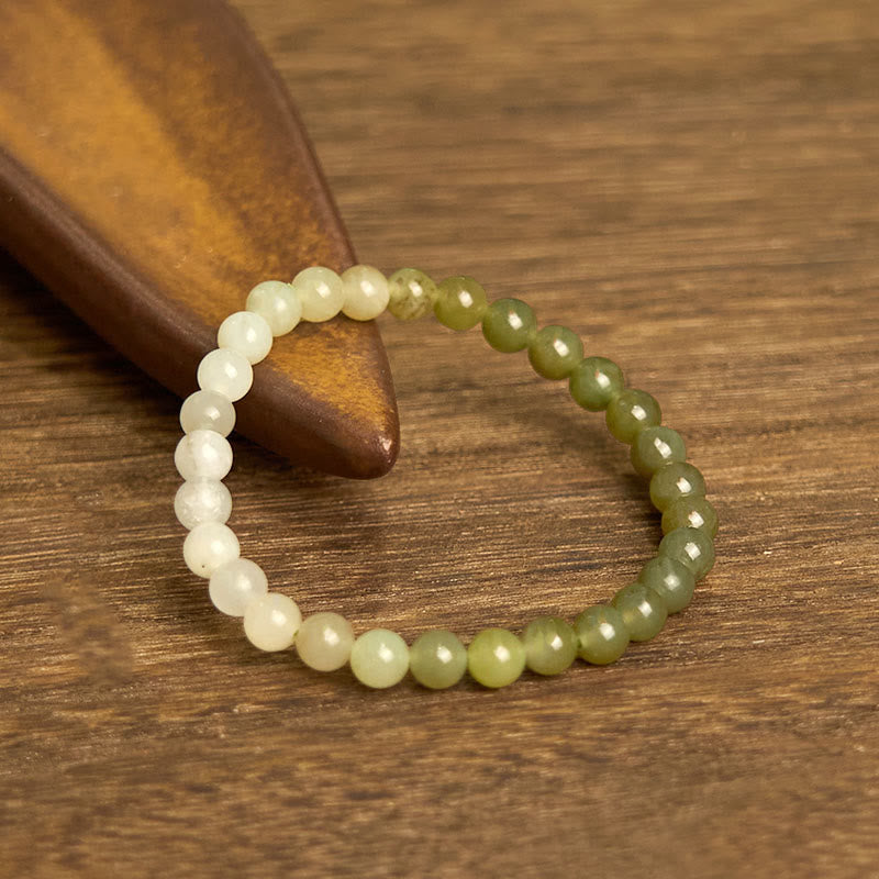 KarmaRipple's Hetian Jade Gradient Color Abundance Bracelet p1