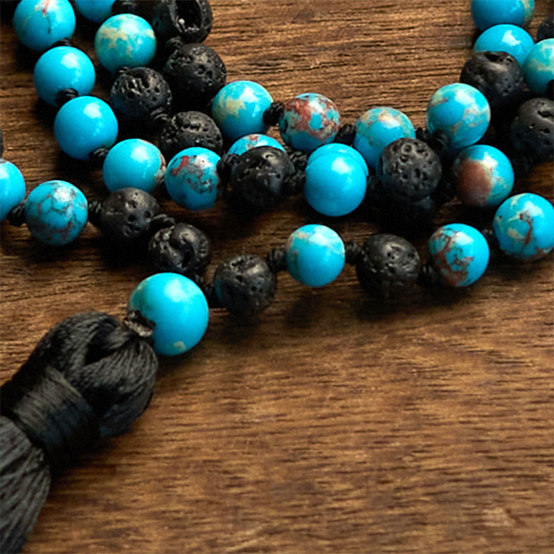 KarmaRipple's Emperor Stone Lava Rock Beadwork Tassel Happiness Necklaces Pendants p6