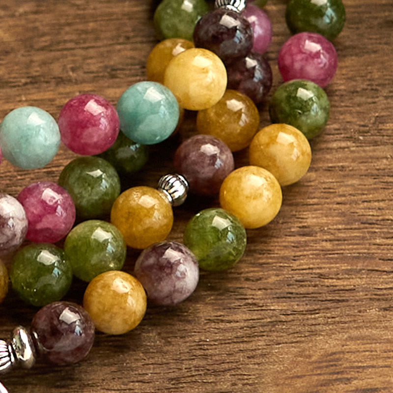 KarmaRipple's 108 Mala Beadwork Multi-layer Authentic Tourmaline Lotus Wisdom Bracelet p8