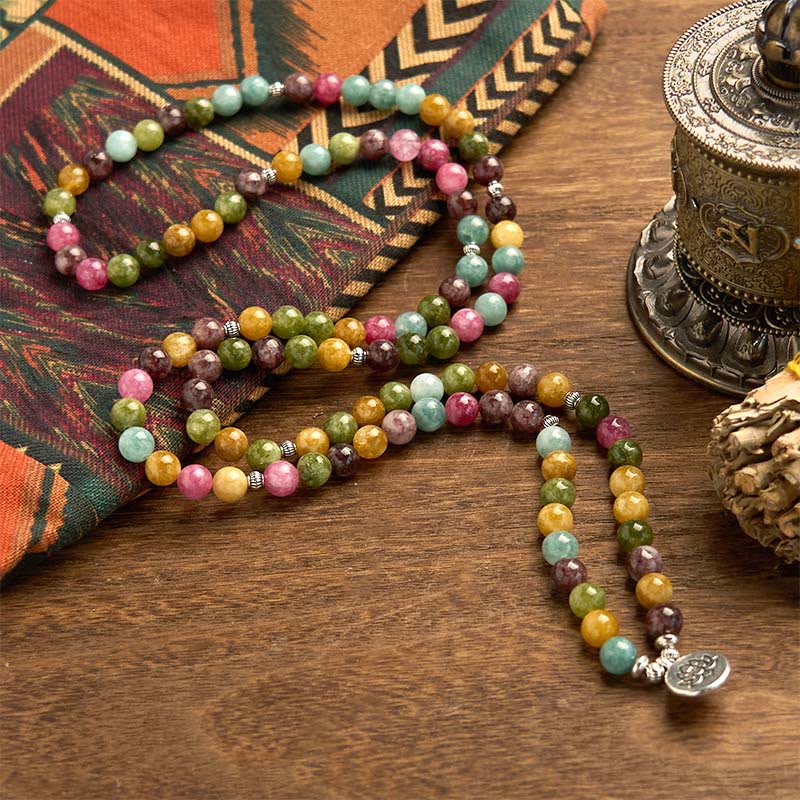 KarmaRipple's 108 Mala Beadwork Multi-layer Authentic Tourmaline Lotus Wisdom Bracelet p6