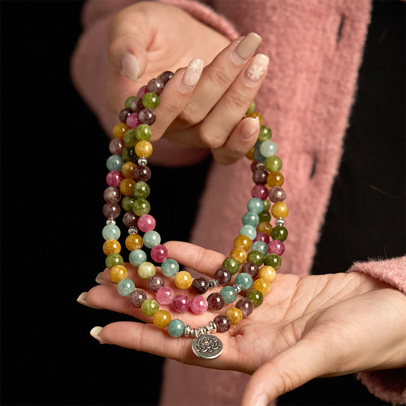 KarmaRipple's 108 Mala Beadwork Multi-layer Authentic Tourmaline Lotus Wisdom Bracelet p5