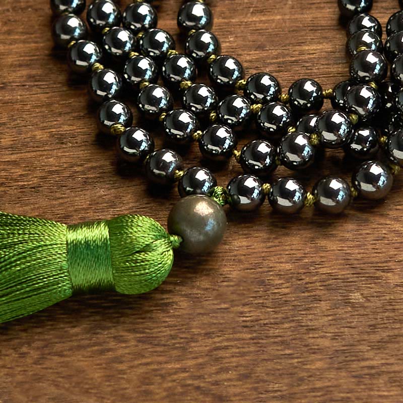 KarmaRipple's 108 Mala Beadwork Authentic Stone Hematite Tassel Powerful Bracelet p6