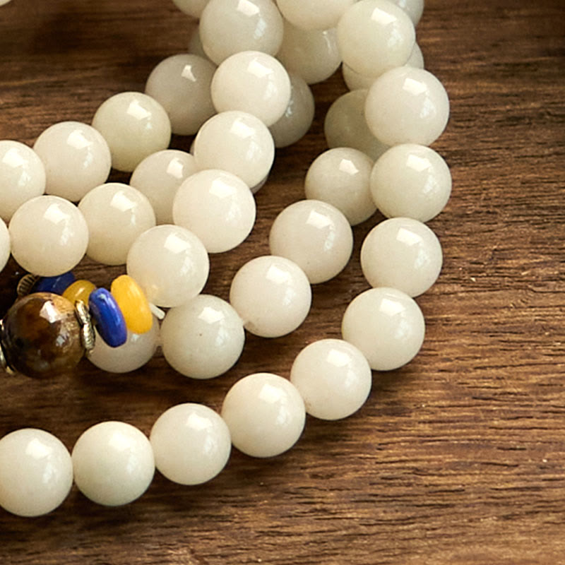 KarmaRipple's 108 Mala Beadwork Authentic Golden Silk Jade Wealth Fortune Bracelet p11