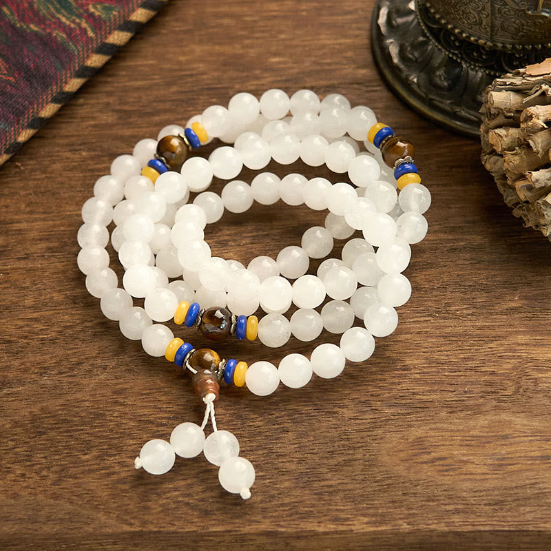 KarmaRipple's 108 Mala Beadwork Authentic Golden Silk Jade Wealth Fortune Bracelet p5