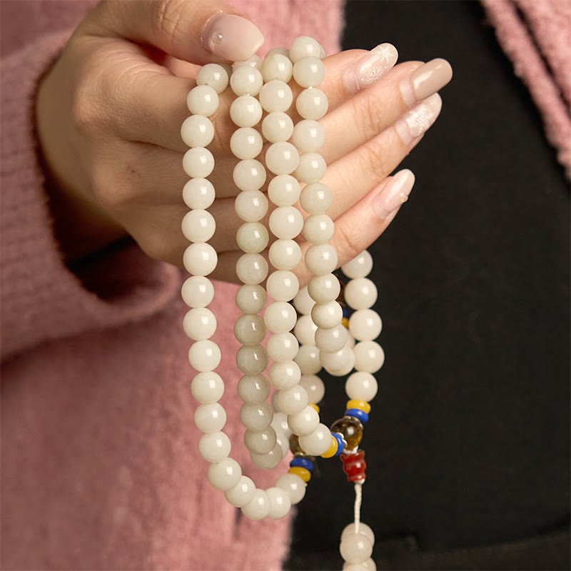 KarmaRipple's 108 Mala Beadwork Authentic Golden Silk Jade Wealth Fortune Bracelet p3