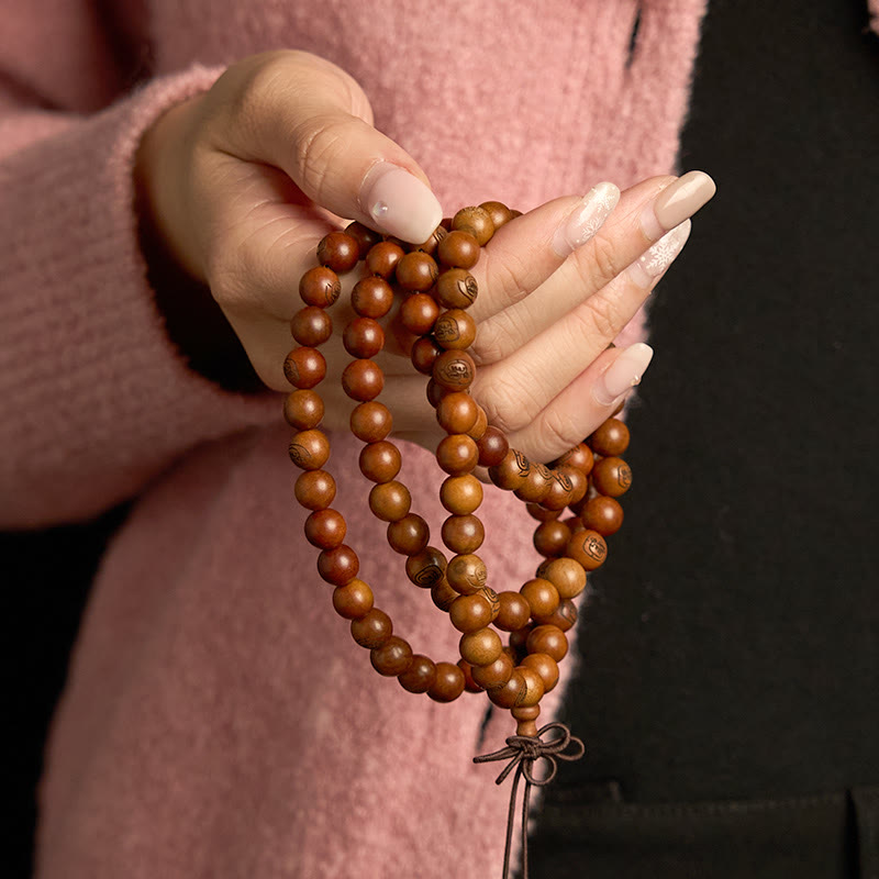 KarmaRipple's 108 Mala Beadwork Lightning Struck Jujube Wood The Golden Light Mantra Protection Bracelet p3