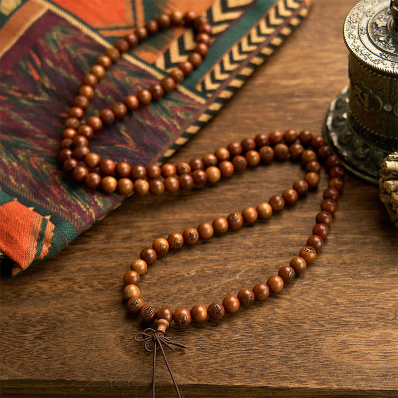 KarmaRipple's 108 Mala Beadwork Lightning Struck Jujube Wood The Golden Light Mantra Protection Bracelet p9