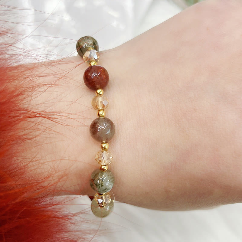 KarmaRipple's Authentic Colored Rutilated Quartz Amethyst Protection Bracelet p11