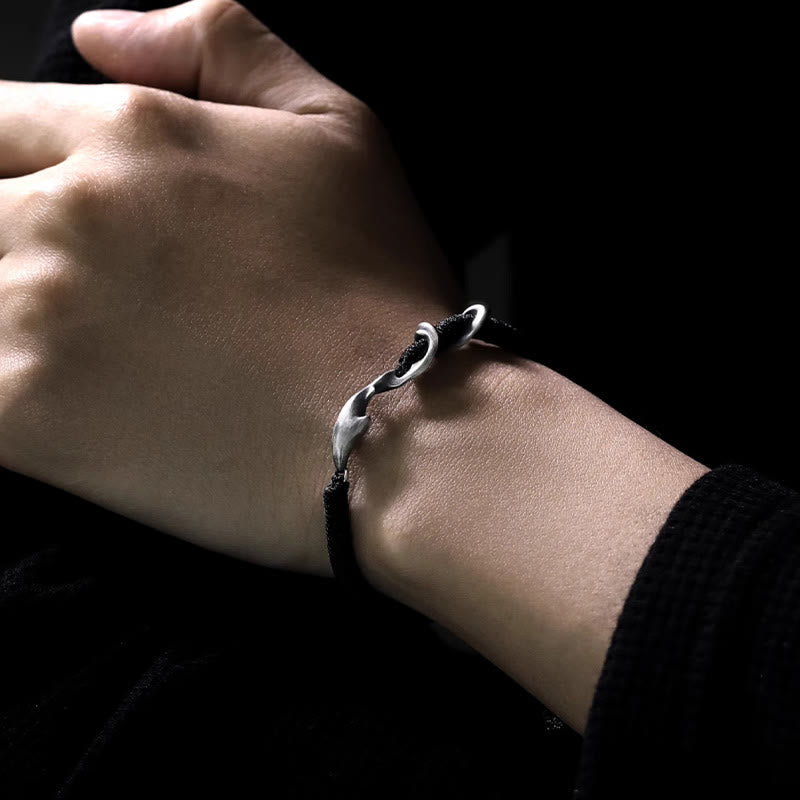 KarmaRipple's 999 Sterling Silver Shark Black Wax Rope Protection Bracelet p7