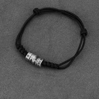 KarmaRipple's 999 Sterling Silver Morse Code Wax Rope Blessing Bracelet