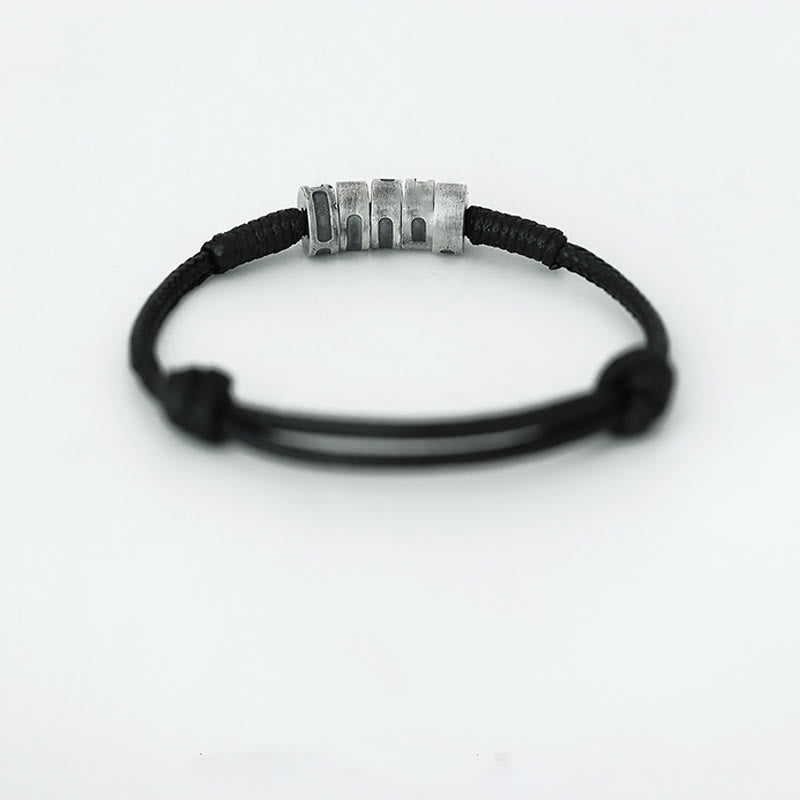 KarmaRipple's 999 Sterling Silver Morse Code Wax Rope Blessing Bracelet p11