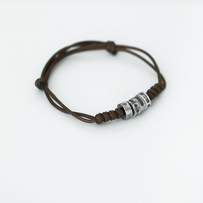 KarmaRipple's 999 Sterling Silver Morse Code Wax Rope Blessing Bracelet p13