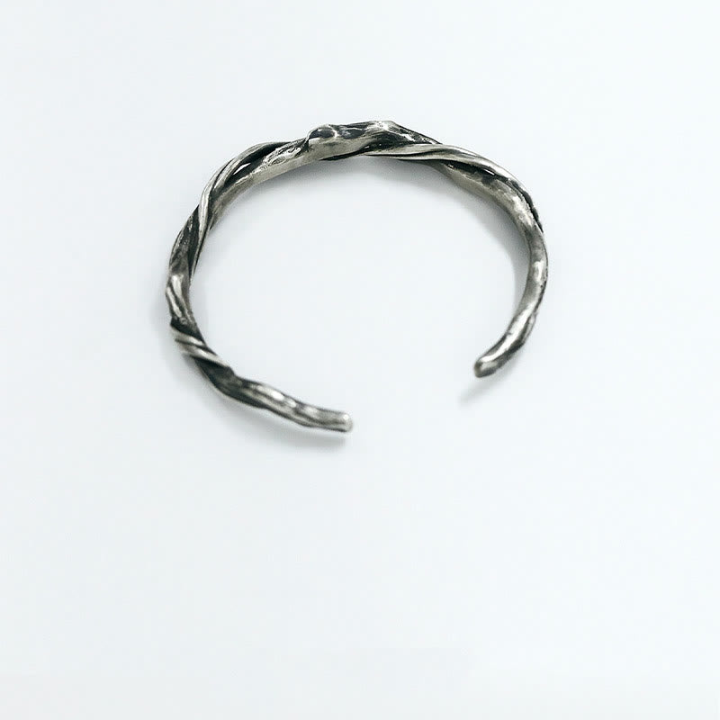 KarmaRipple's 999 Sterling Silver Driftwood Cuff Bracelet Bangle p9