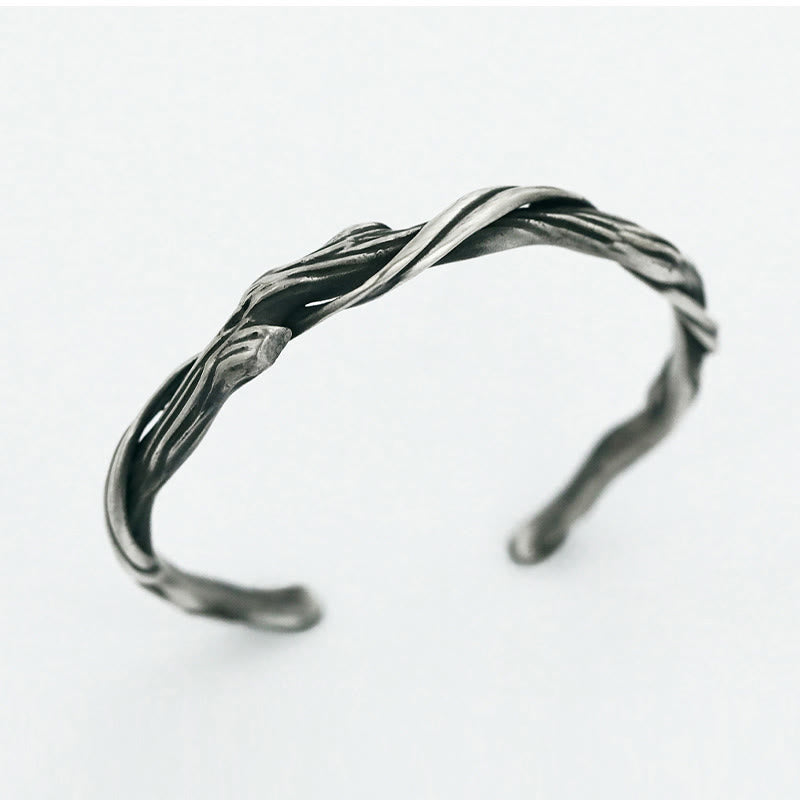 KarmaRipple's 999 Sterling Silver Driftwood Cuff Bracelet Bangle p10