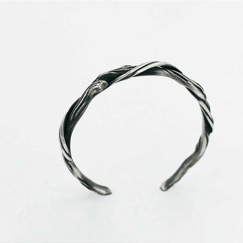 KarmaRipple's 999 Sterling Silver Driftwood Cuff Bracelet Bangle p8