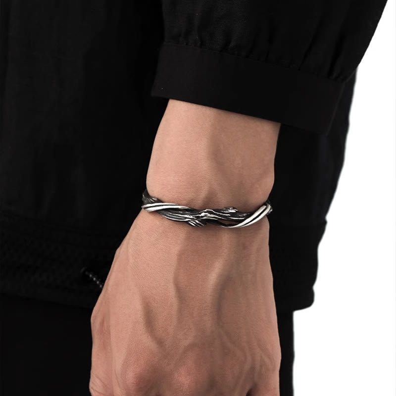 KarmaRipple's 999 Sterling Silver Driftwood Cuff Bracelet Bangle p16