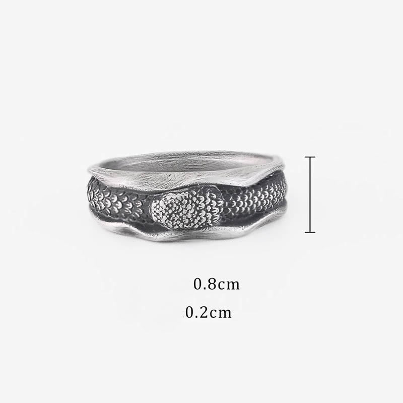 KarmaRipple's 999 Sterling Silver Snake-shaped Year Of The Snake Protection Ring p9