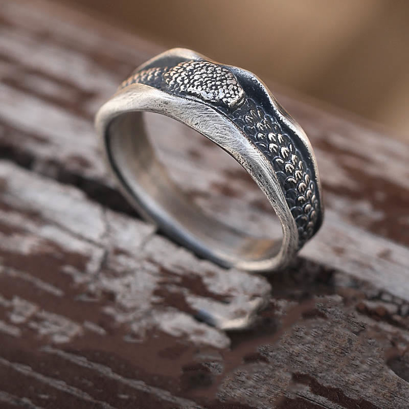 KarmaRipple's 999 Sterling Silver Snake-shaped Year Of The Snake Protection Ring p12