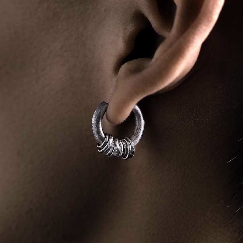 KarmaRipple's 925 Sterling Silver Hand-hammered Protection Earrings p14