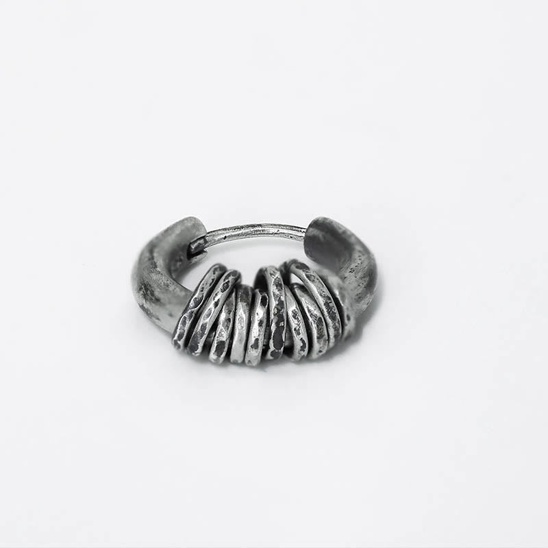 KarmaRipple's 925 Sterling Silver Hand-hammered Protection Earrings p11