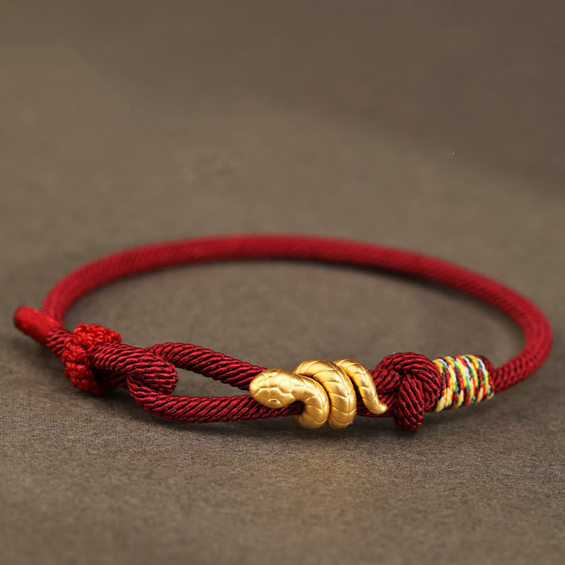 KarmaRipple's 999 Gold Year of the Snake Design Handmade Fortune Protection?Rope Woven Bracelet p29