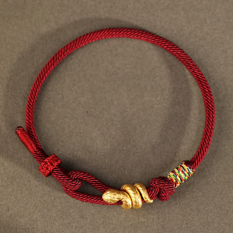 KarmaRipple's 999 Gold Year of the Snake Design Handmade Fortune Protection?Rope Woven Bracelet p6