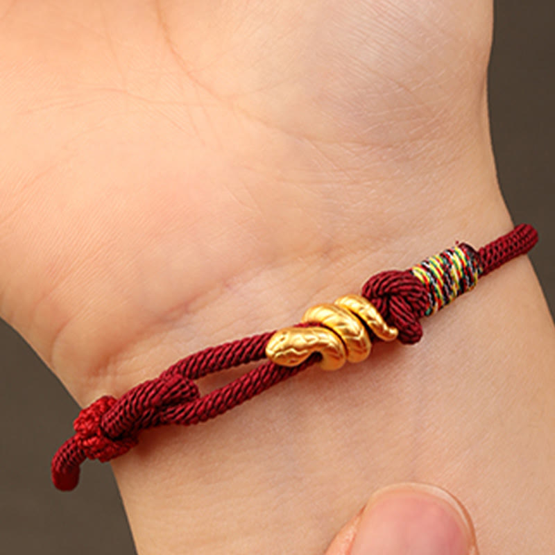 KarmaRipple's 999 Gold Year of the Snake Design Handmade Fortune Protection?Rope Woven Bracelet p12