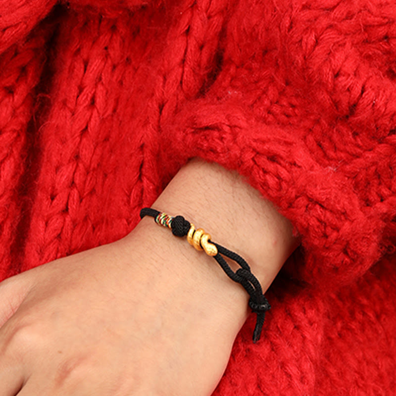 KarmaRipple's 999 Gold Year of the Snake Design Handmade Fortune Protection?Rope Woven Bracelet p20