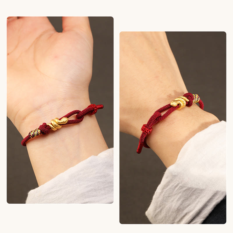 KarmaRipple's 999 Gold Year of the Snake Design Handmade Fortune Protection?Rope Woven Bracelet p10