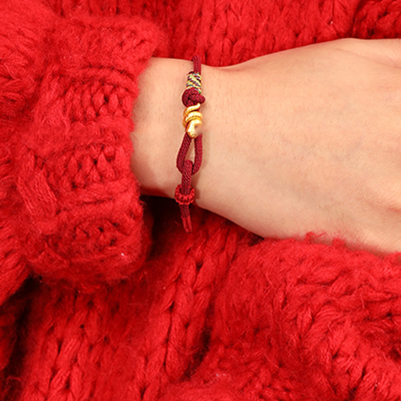 KarmaRipple's 999 Gold Year of the Snake Design Handmade Fortune Protection?Rope Woven Bracelet p11