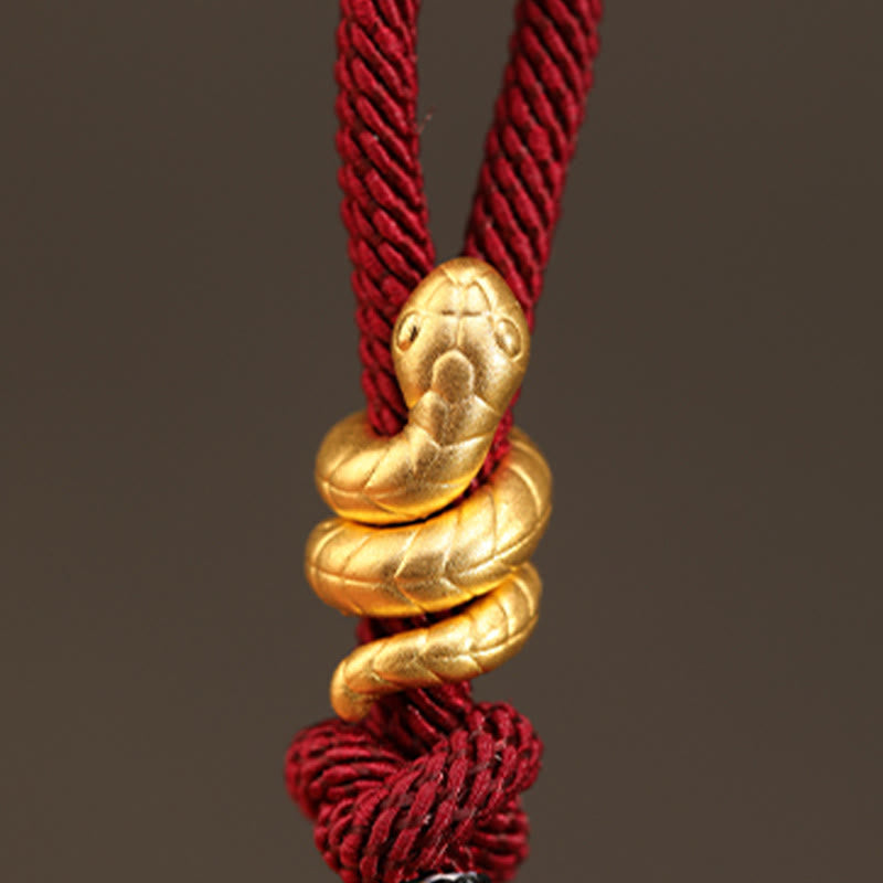 KarmaRipple's 999 Gold Year of the Snake Design Handmade Fortune Protection?Rope Woven Bracelet p14