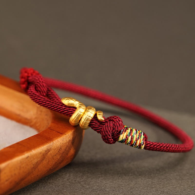 KarmaRipple's 999 Gold Year of the Snake Design Handmade Fortune Protection?Rope Woven Bracelet p5