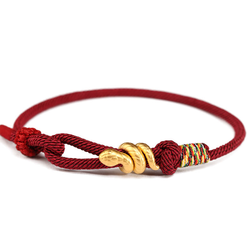 KarmaRipple's 999 Gold Year of the Snake Design Handmade Fortune Protection?Rope Woven Bracelet p16