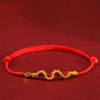 KarmaRipple's 999 Gold Year of the Snake Handmade Fortune Strength?Braided Bracelet Anklet