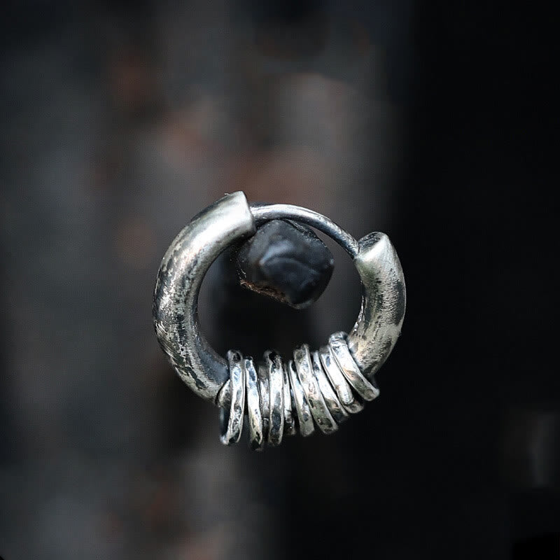 KarmaRipple's 925 Sterling Silver Hand-hammered Protection Earrings p1