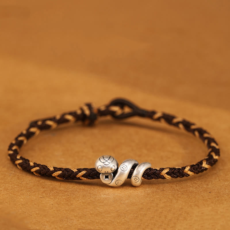 KarmaRipple's 999 Sterling Silver Year of the Snake Handmade Bronze Coin Protection Woven Bracelet p29