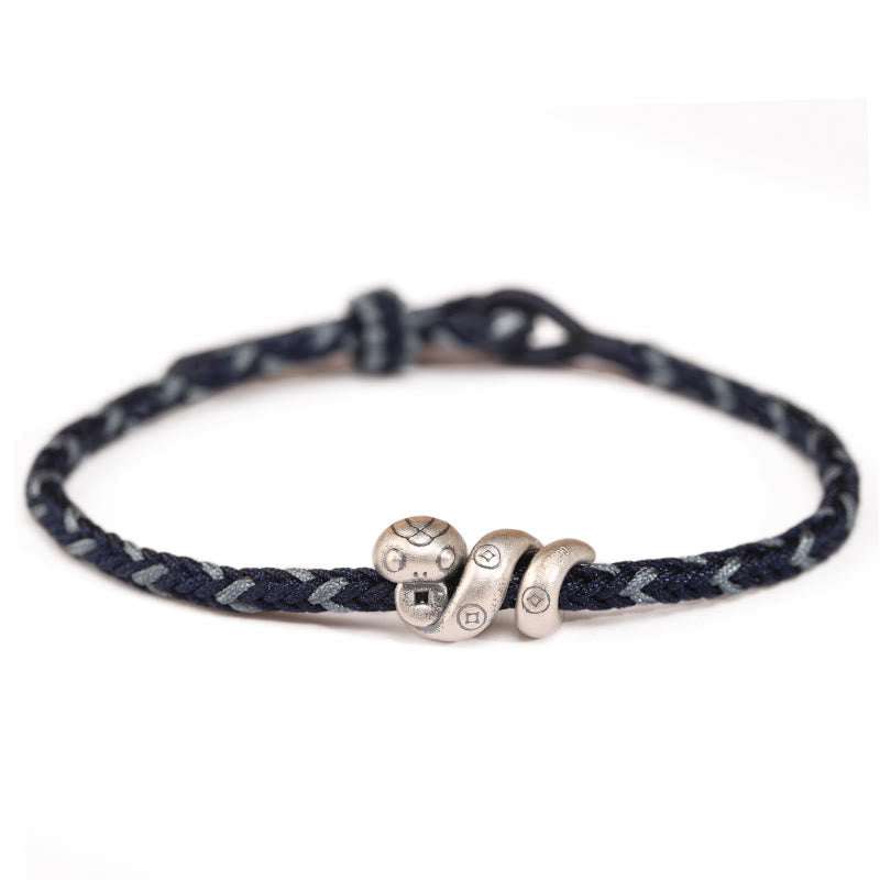 KarmaRipple's 999 Sterling Silver Year of the Snake Handmade Bronze Coin Protection Woven Bracelet p18