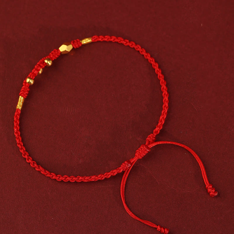 KarmaRipple's 999 Gold Year of the Snake Mini Gold Bead Handmade Fortune Protection?Braided Bracelet p9