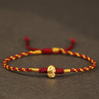 KarmaRipple's 999 Gold Year of the Snake Handmade Fu Character Bronze Coin Fortune Bracelet