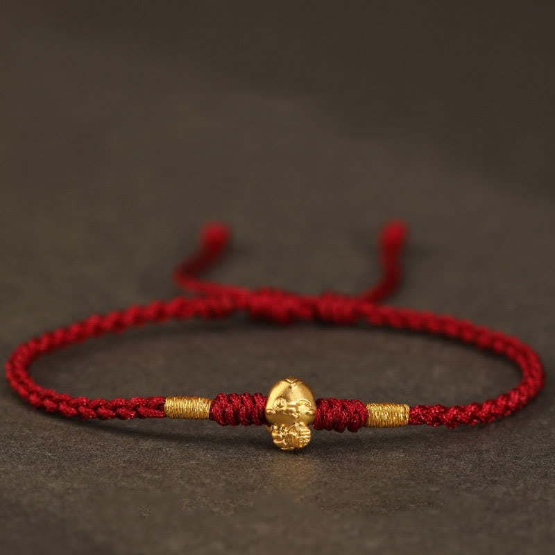 KarmaRipple's 999 Gold Year of the Snake Handmade Fu Character Bronze Coin Fortune Bracelet p25