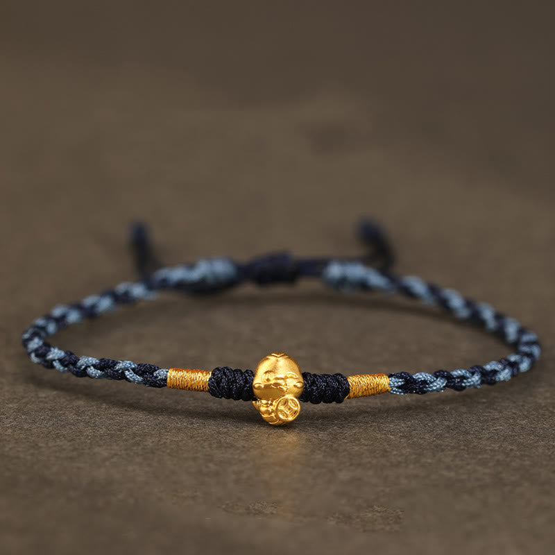 KarmaRipple's 999 Gold Year of the Snake Handmade Fu Character Bronze Coin Fortune Bracelet p4