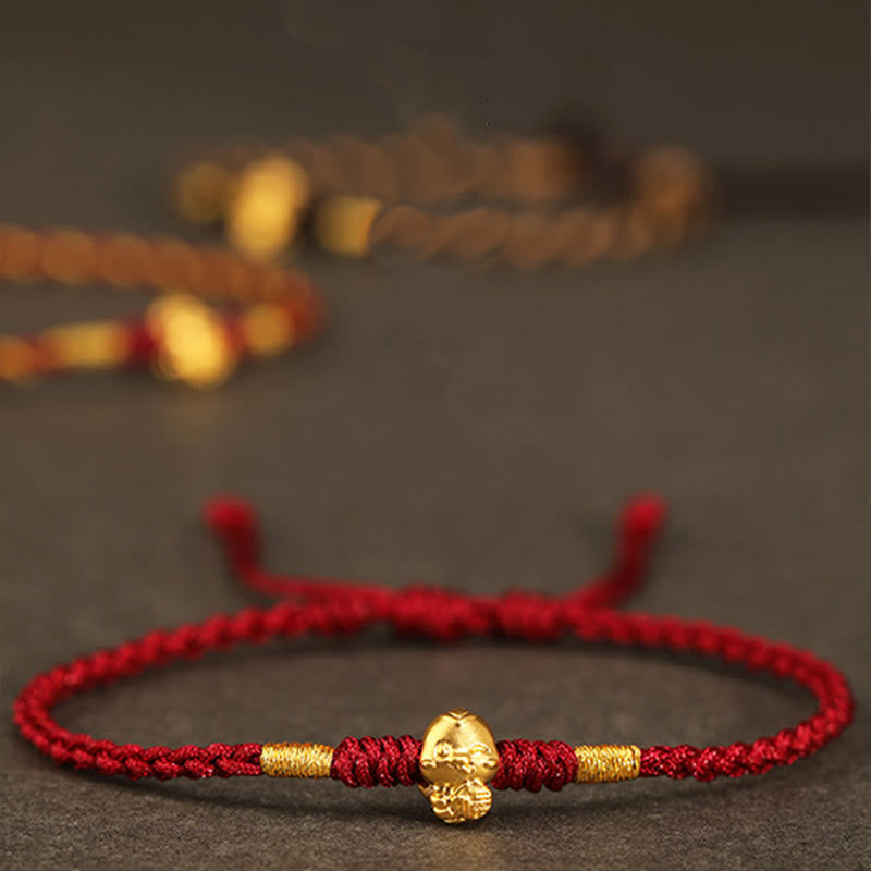 KarmaRipple's 999 Gold Year of the Snake Handmade Fu Character Bronze Coin Fortune Bracelet p17