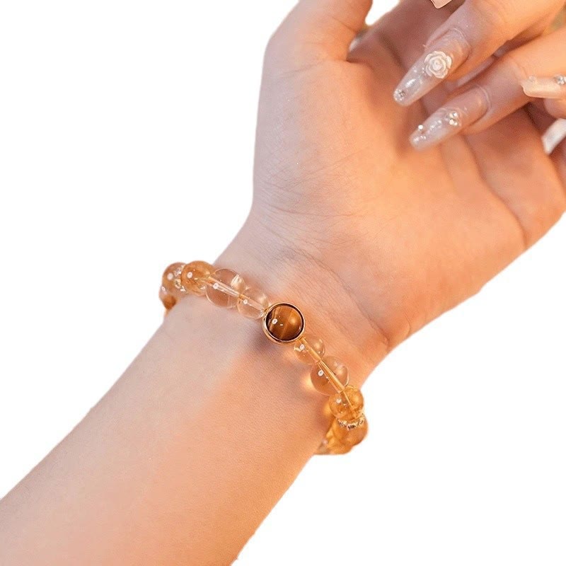 KarmaRipple's Topaz Citrine Tiger Eye Zakiram Goddess of Wealth Bracelet p5