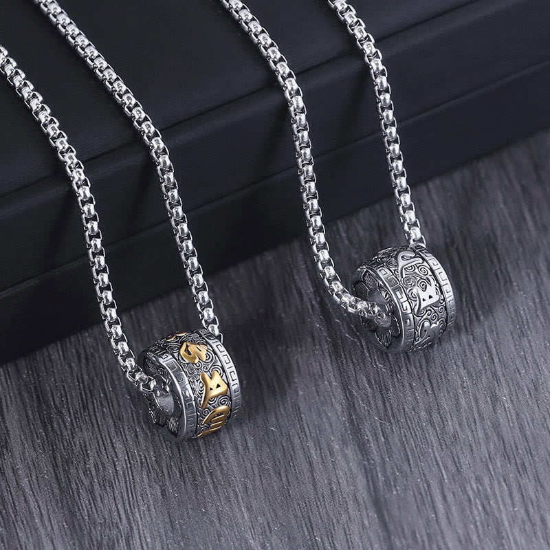 KarmaRipple's Tibetan Om Mani Padme Hum Titanium Steel Peace Pendant Necklace p3
